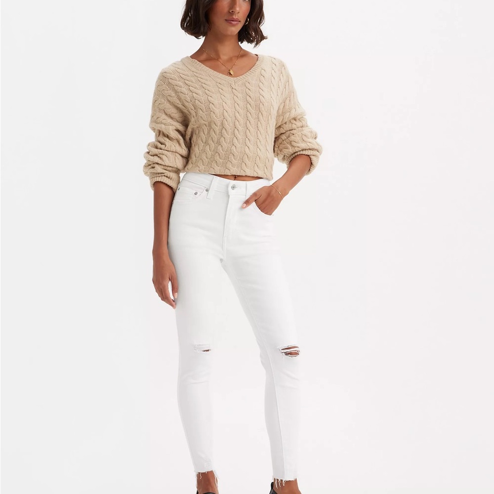 Levi's 721 High Rise White Skinny Jeans